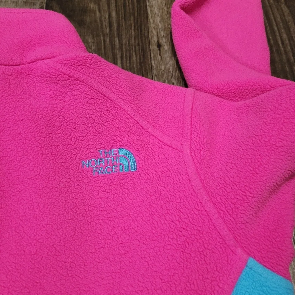 The North Face Girls Multicolor Fleece Full Zip Cotton Candy Pink/Blue Large